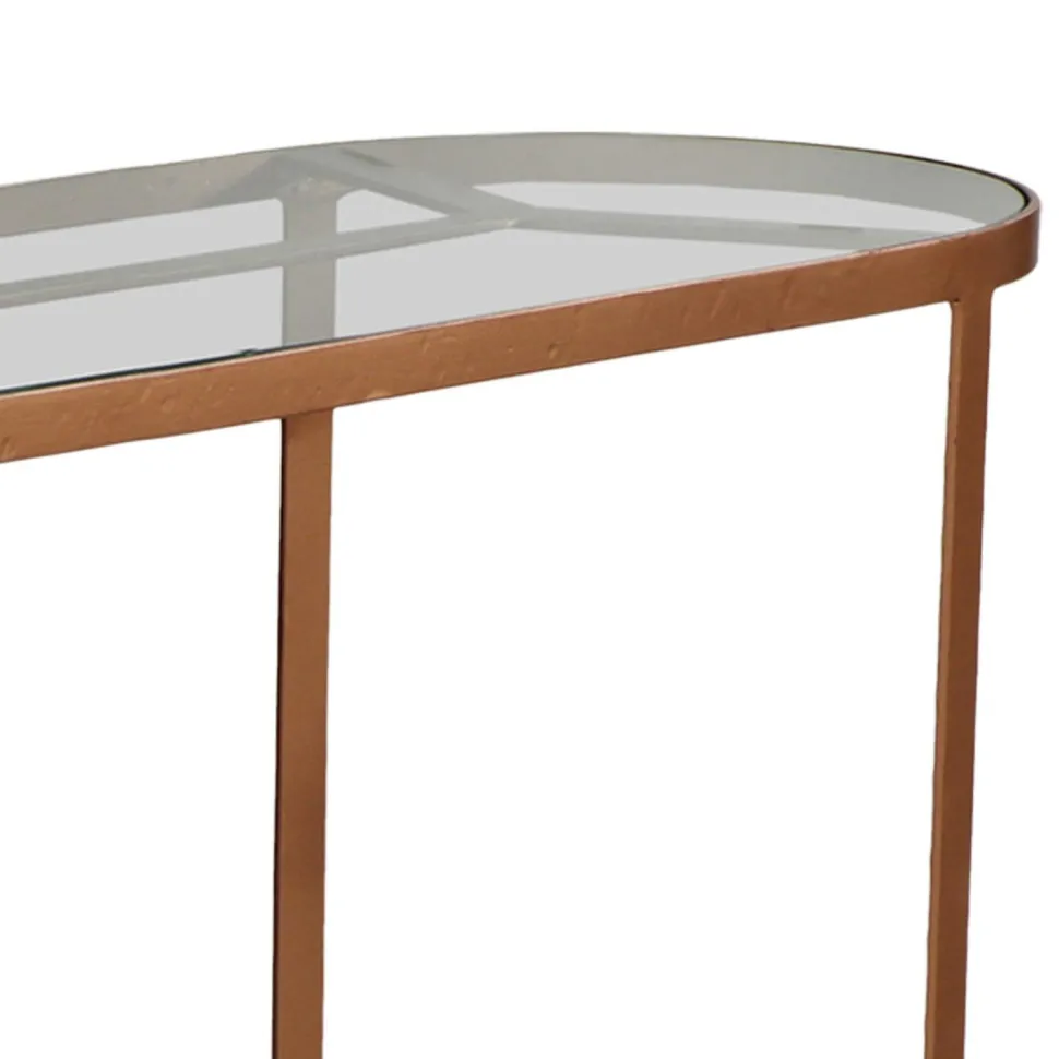 Console Totem Verre et Métal Cuivré