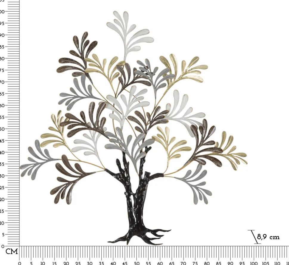 Décoration murale Albero métal 3D arbre multicolore