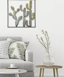 Décoration murale Cactus en fer Multicolore