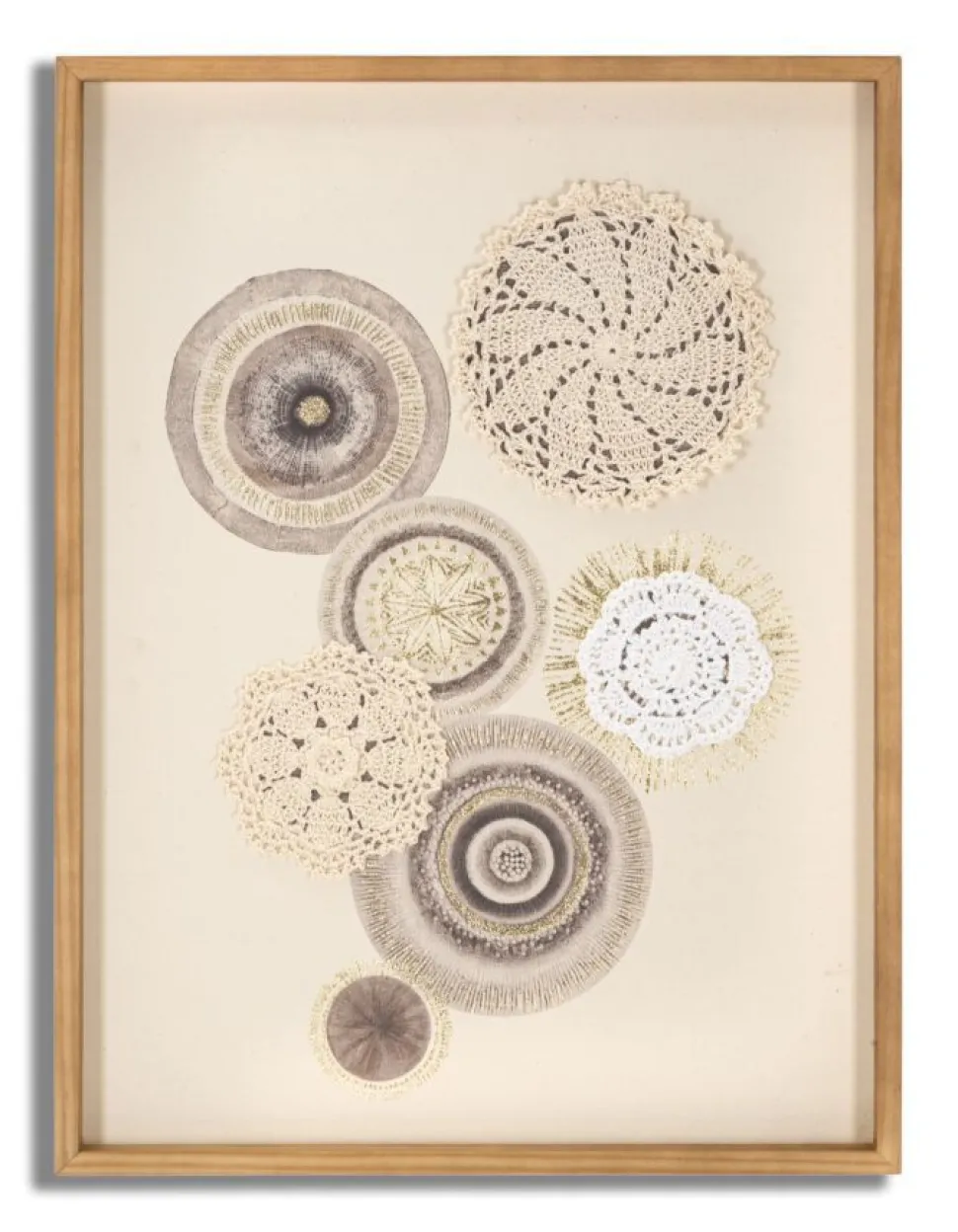 Décoration murale Circlly en bois motifs géométriques tons chauds