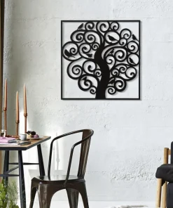 Décoration murale 3D Arbre Fer Noir silhouettes oiseaux
