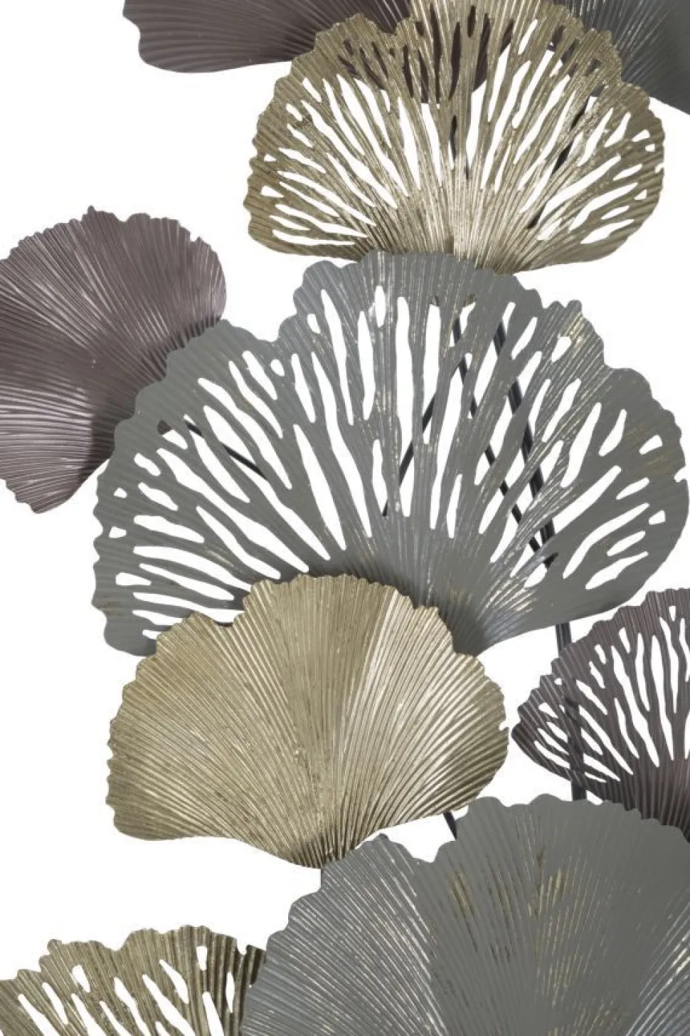 Décoration murale 3D en métal feuilles multicolores