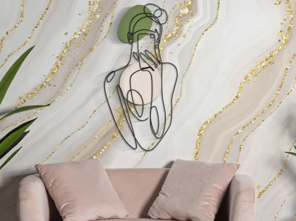 Décoration murale 3D en métal Noir contrecoup de téléphone avec embellissements colorés