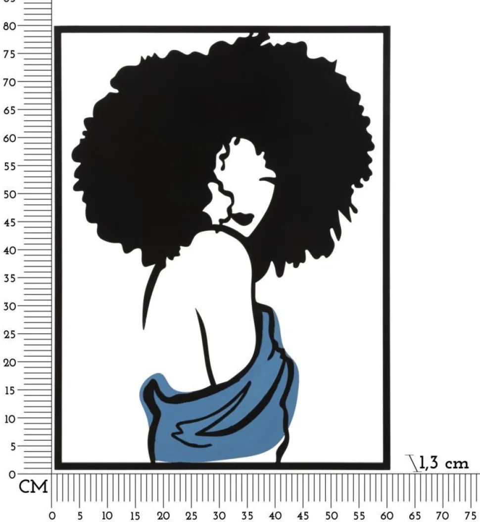 Décoration murale 3D Femme métalleuse robe couleur vive