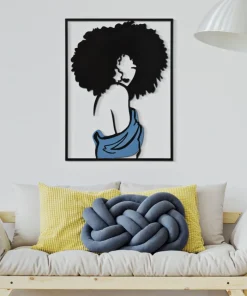 Décoration murale 3D Femme métalleuse robe couleur vive