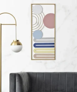 Décoration murale 3D géométrique en métal multicolore