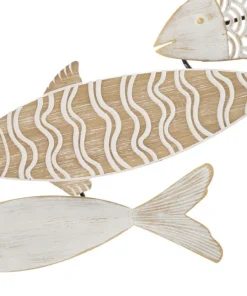 Décoration murale 3D Poissons Métal et MDF Multicolore