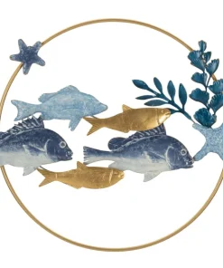 Décoration murale 3D Poissons Tropicaux Fer et M.D.F Multicolore