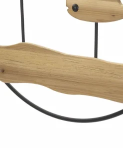 Décoration murale 3D ronde Baleines métal et bois massif