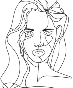 Décoration murale 3D Visage Féminin Métal Noir