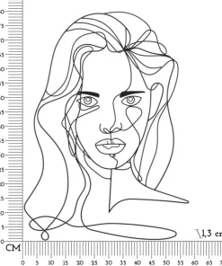 Décoration murale 3D Visage Féminin Métal Noir