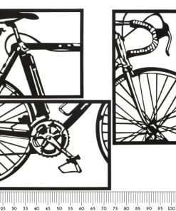 Décoration murale 3D vélo métal Noir ensemble de 3 pcs