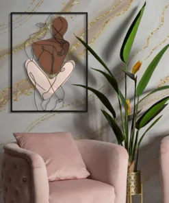 Décoration murale en métal Couple inserts colorés