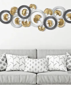 Décoration murale métal design géométrique Multicolore or et argent