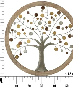 Décoration murale ronde Albero della Vita Bois et Fer