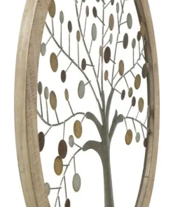 Décoration murale ronde Albero della Vita Bois et Fer