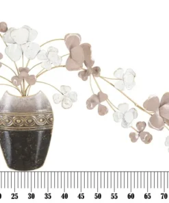 Décoration murale Vase 3D en Fer multicolore avec fleurs