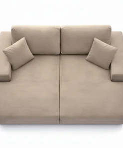 Duo de méridiennes Fabien combinables en canapé profond Velours Taupe