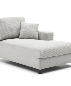 Duo de méridiennes Fabien combinables en canapé profond Velours côtelé Gris clair