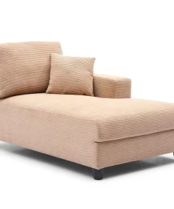 Duo de méridiennes Fabien combinables en canapé profond Velours côtelé Beige