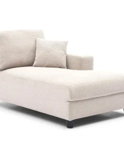 Duo de méridiennes Fabien combinables en canapé profond Velours côtelé Crème