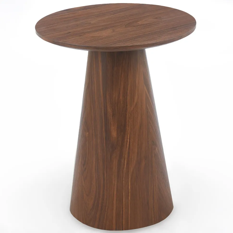 Ensemble de 2 tables basses rondes Callie Bois noisette