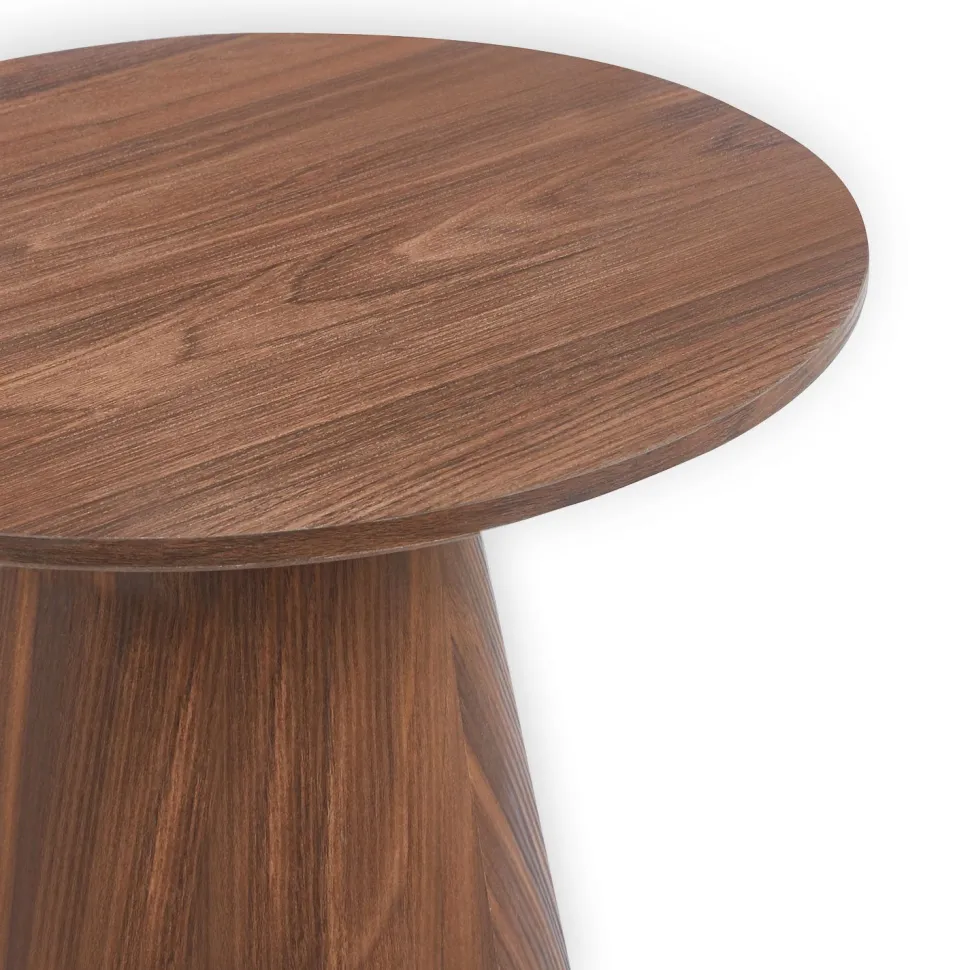 Ensemble de 2 tables basses rondes Callie Bois noisette