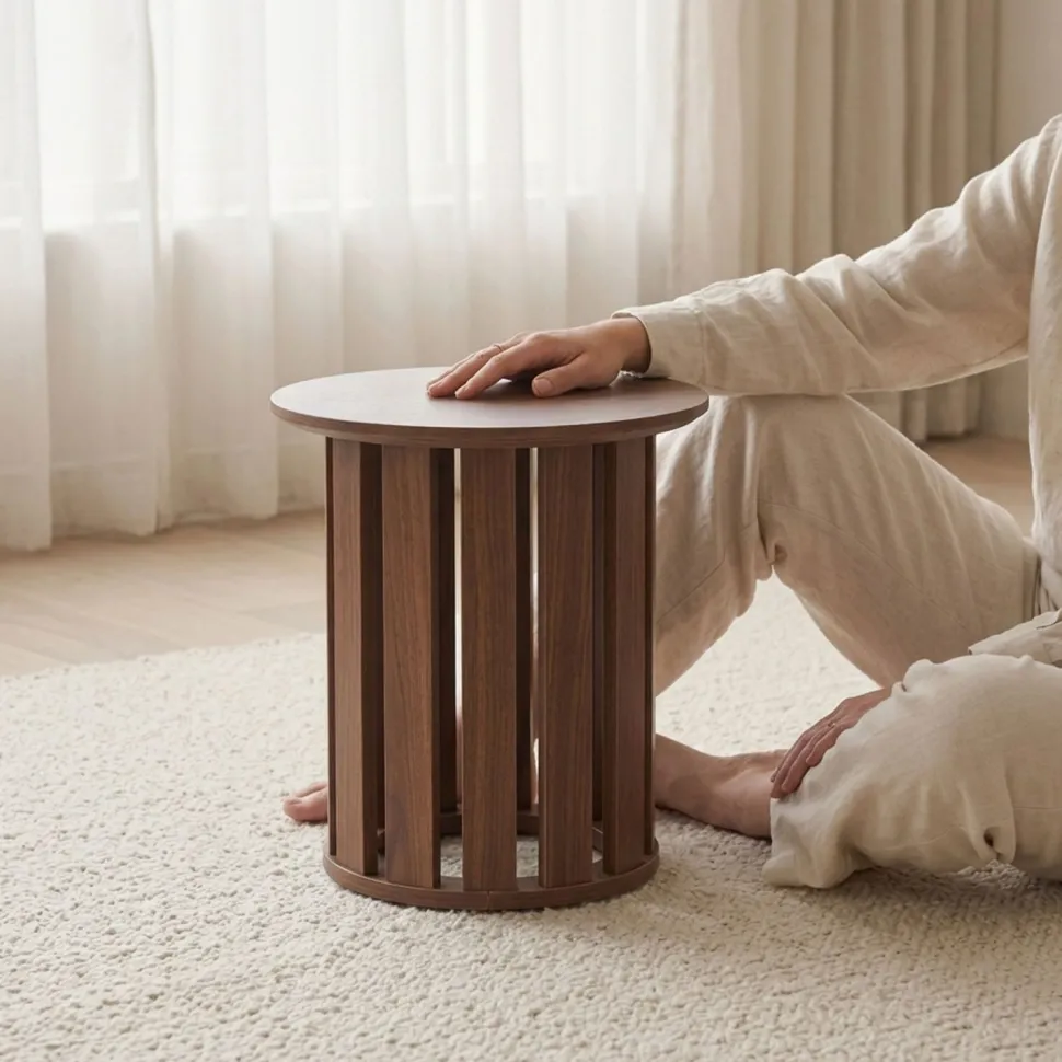 Ensemble de 2 tables basses Annabel Bois Noisette