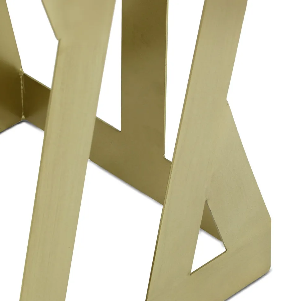 Ensemble de 3 tables d'appoint Zendaya en Verre fumé et Métal Or