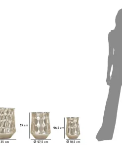 Ensemble de 3 vases Argentés reliefés