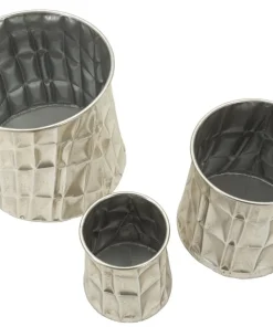 Ensemble de 3 vases Argentés reliefés