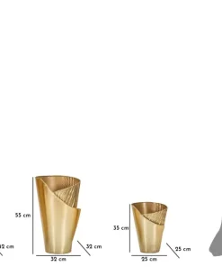 Ensemble de 3 Vases Fer Doré