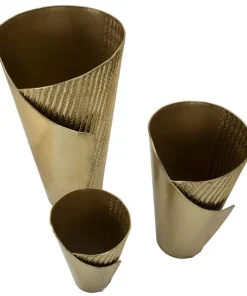 Ensemble de 3 Vases Fer Doré