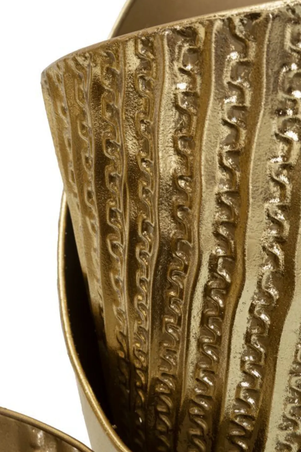 Ensemble de 3 Vases Fer Doré
