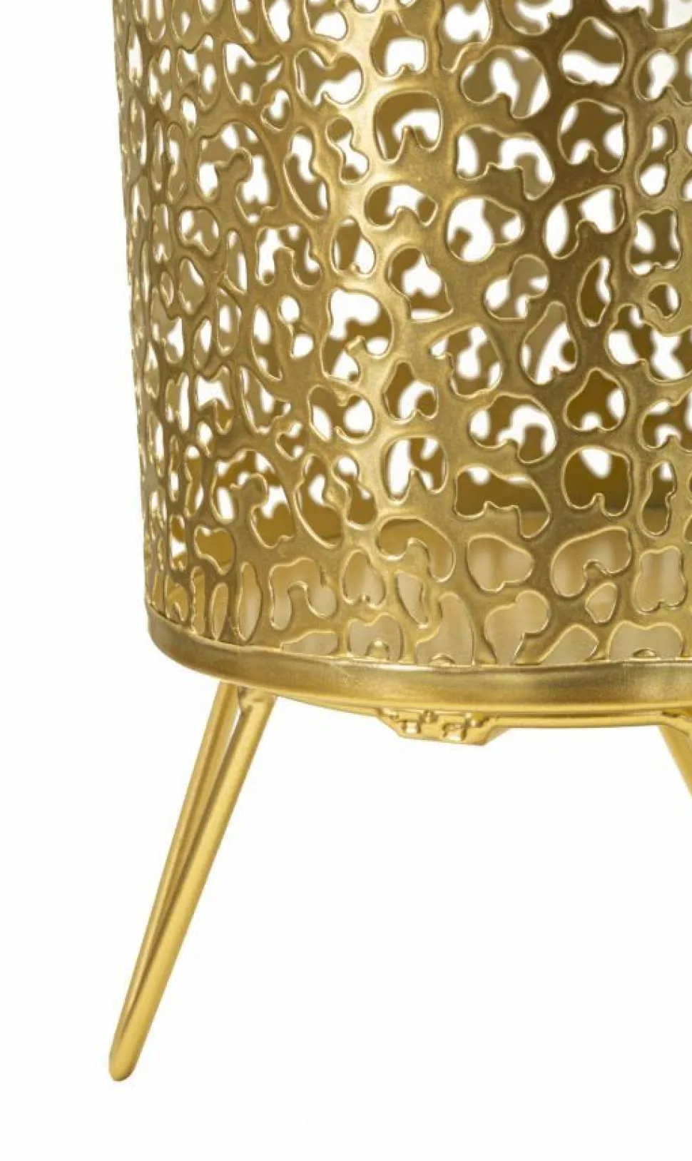 Ensemble de 2 vases porte-épingle métal doré décoré de sculptures irrégulières