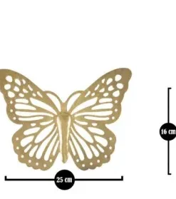 Ensemble de papillons muraux décoratifs 3D en fer doré 4 pièces