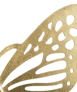 Ensemble de papillons muraux décoratifs 3D en fer doré 4 pièces