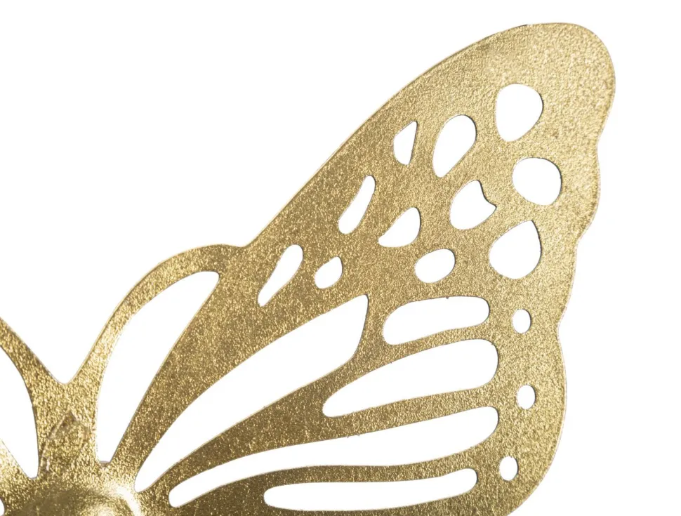 Ensemble de papillons muraux décoratifs 3D en fer doré 4 pièces