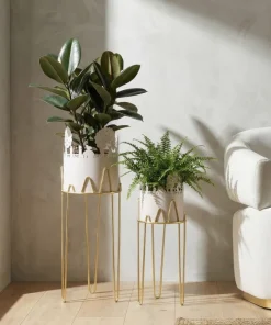 Ensemble de support de vase Tree métal doré
