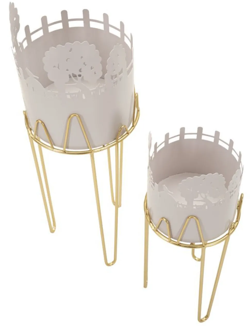 Ensemble de support de vase Tree métal doré