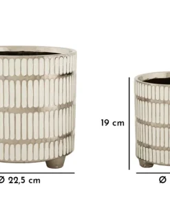 Ensemble de vases en céramique décorés Argenté et Blanc
