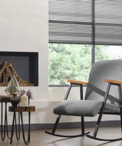 Fauteuil à bascule Vitocha Velours Gris