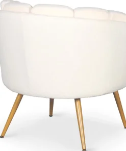 Fauteuil arrondi Brenda Tissu bouclette Beige