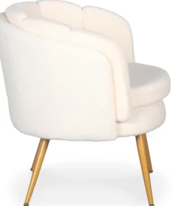 Fauteuil arrondi Brenda Tissu bouclette Beige