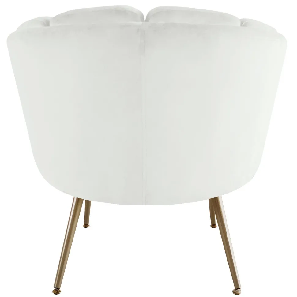 Fauteuil arrondi Brenda Velours Blanc