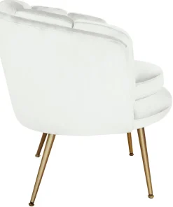 Fauteuil arrondi Brenda Velours Blanc