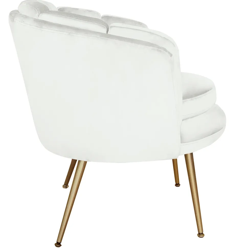 Fauteuil arrondi Brenda Velours Blanc