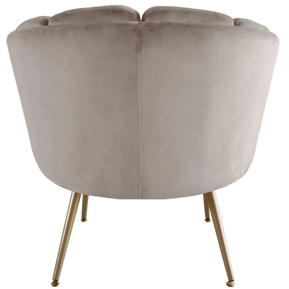 Fauteuil arrondi Brenda Velours Taupe