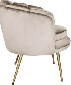 Fauteuil arrondi Brenda Velours Taupe