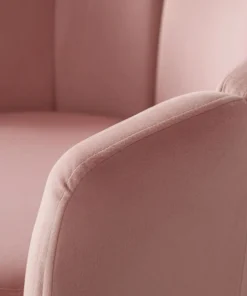 Fauteuil arrondi Brenda Velours Rose